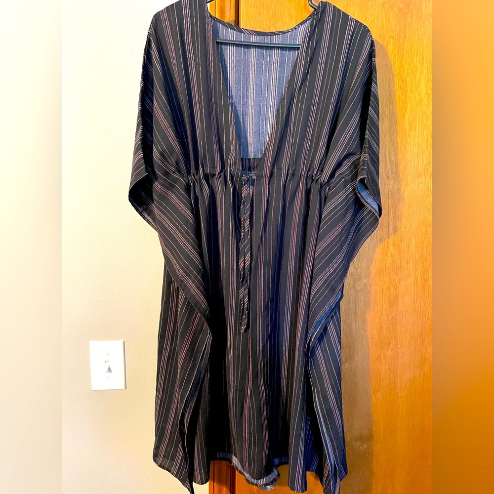 Striped V-Neck Cover Up